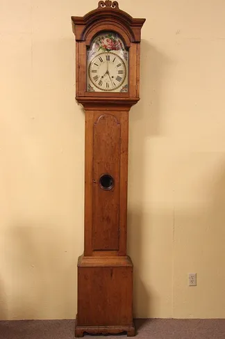 Pennsylvania Butternut Tall Grandfather Clock 1800's