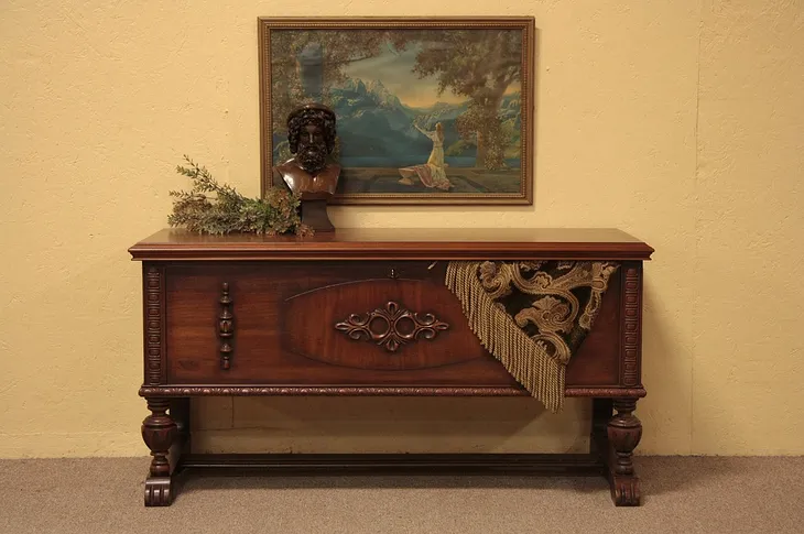 Carved Cedar Blanket Chest