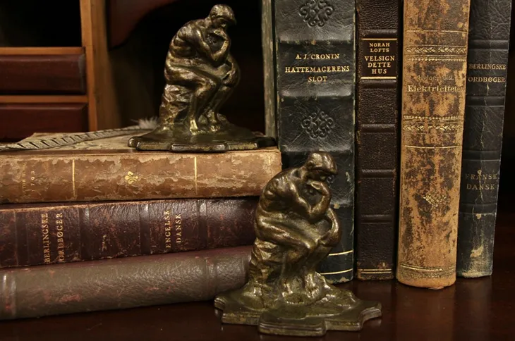 Pair of Rodin Thinker Antique 1915 Bookends Pair of Rodin Thinker Antique 1915 (1)