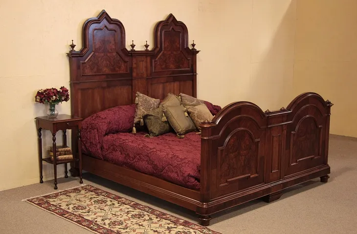 Victorian King Size Carved Bed