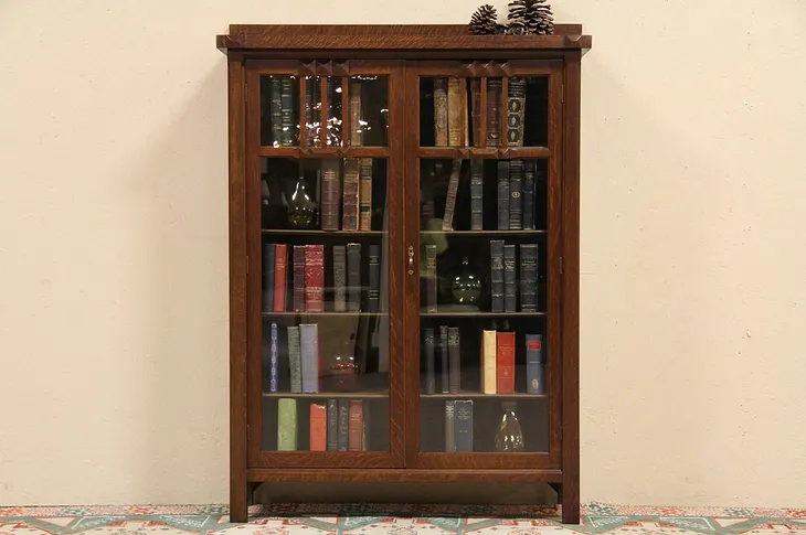 Arts & Crafts Mission Oak Antique 1910 Bookcase