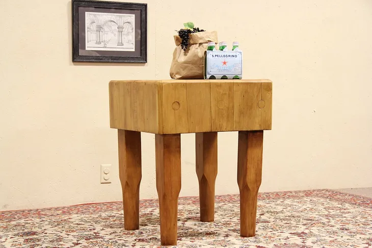 Butcher Chopping Block, 1900's Dovetailed Maple