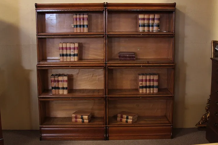 Pair of Oak Macey Lawyer's or Barristers Bookcases