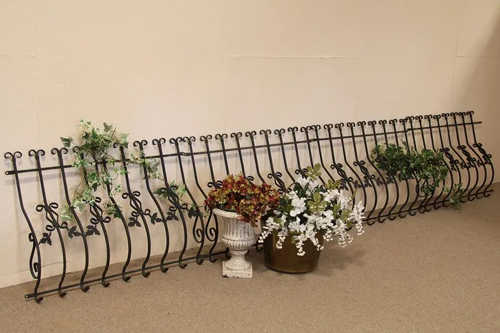 Set of 4 Wrought Iron Balcony Railings