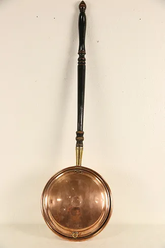 Copper & Brass Victorian late 1800's Antique Bed Warmer