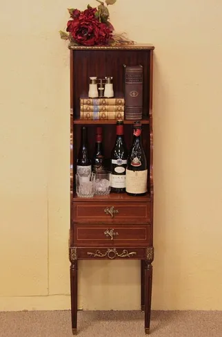 Narrow Bookshelf, Brass Mounts (1)