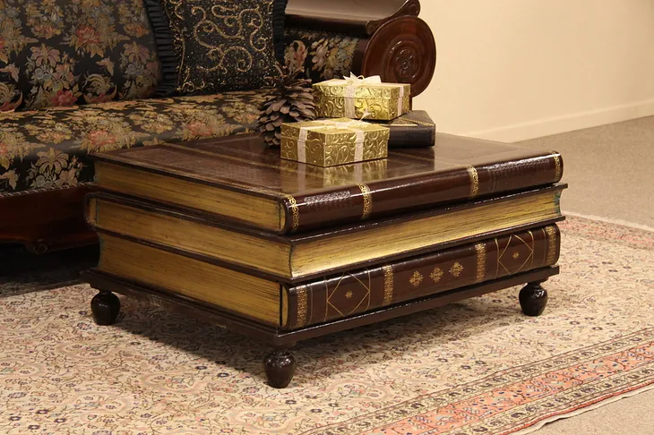 Maitland Smith Leather Book Coffee Table