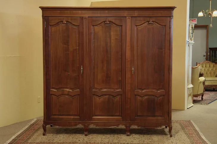 Country French Cherry Triple Armoire (1)