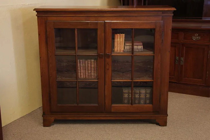 Walnut 1895 Two Door Bookcase