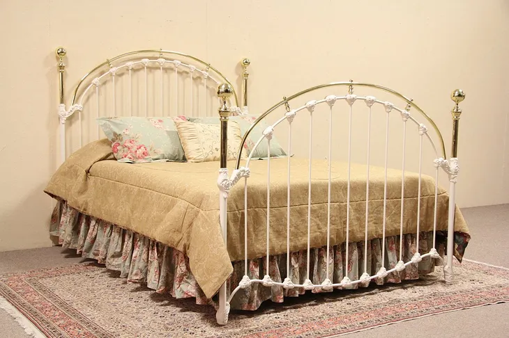 Brass & Iron Victorian Style Queen Size Bed