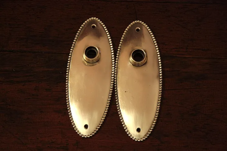 Pair of Victorian Oval Brass Doorplates