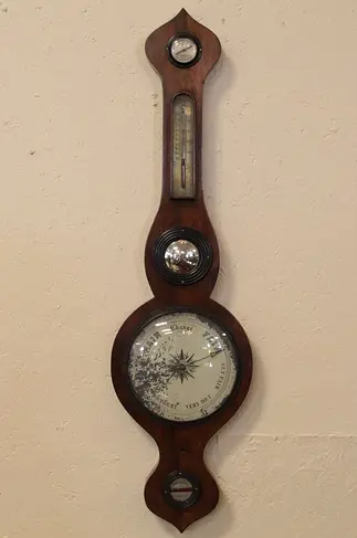 Rosewood Antique Barometer, Thermometer