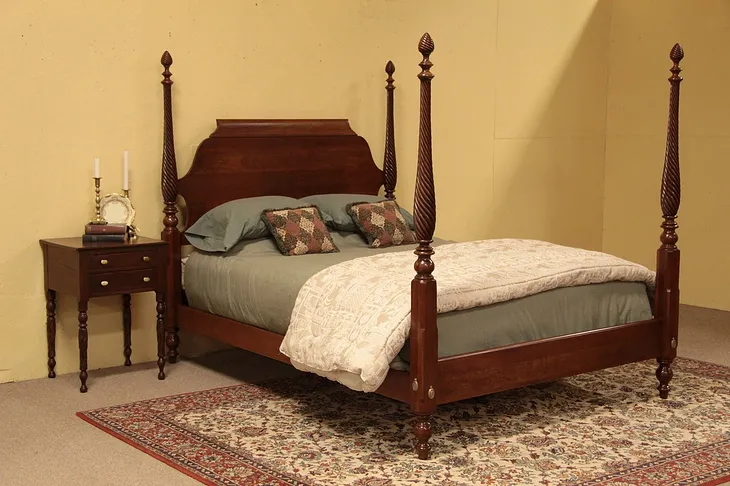 Ethan Allen Heirloom Cherry Poster Queen Bed