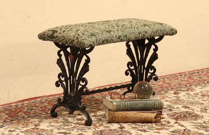 Art Deco 1920's Antique Cast Iron Bench