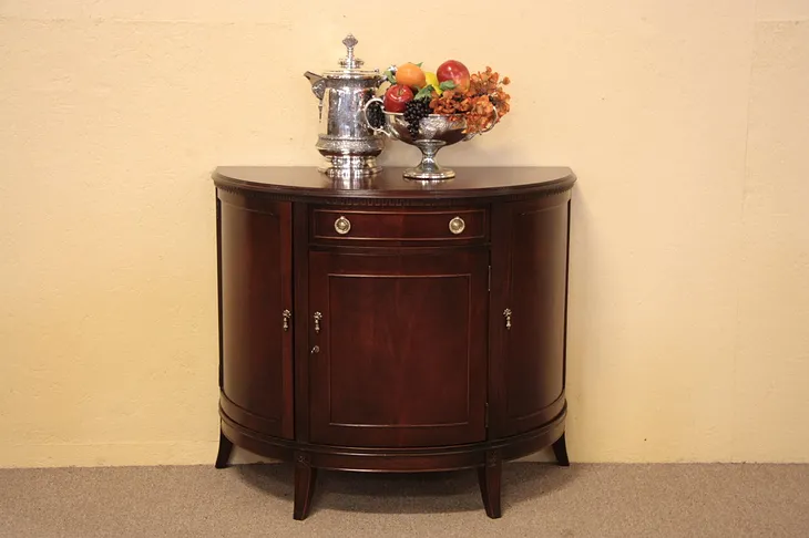 Demilune Half-round Mahogany Bar Cabinet