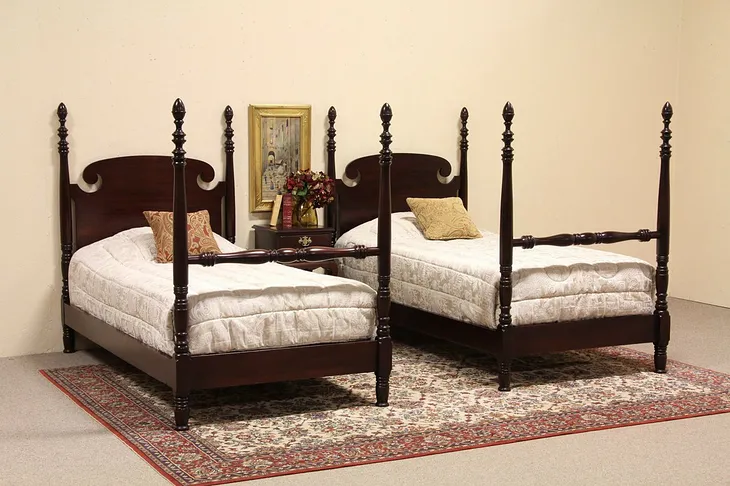 Pair of Twin or Single Poster Beds