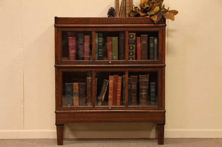 Stacking Oak Macey Lawyer or Barrister Bookcase