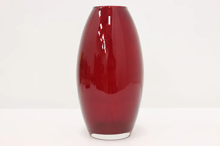 Midcentury Modern Vintage Ruby Blown Art Glass Vase #48785