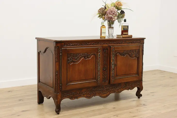 Country French Antique 1700s Walnut Sideboard, Bar, TV Stand #48426