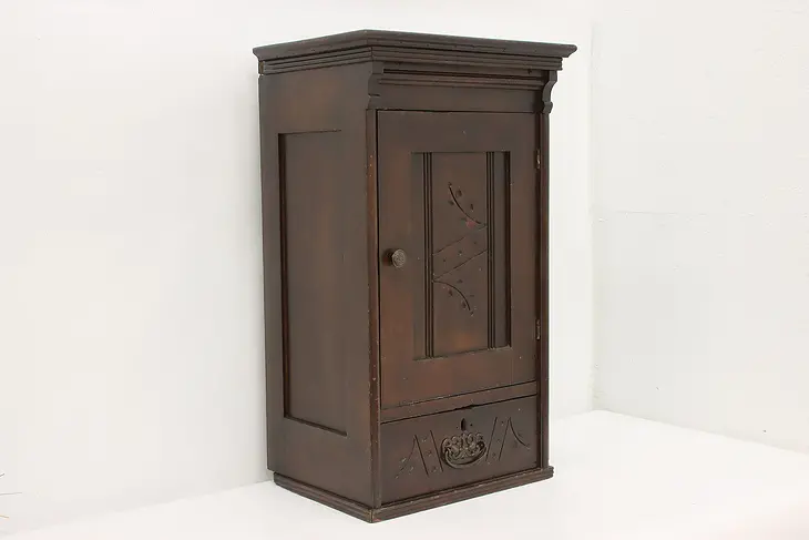 Victorian Eastlake Antique Oak Medicine or Spice Cabinet #46267