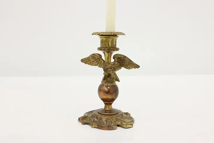 Bald Eagle Antique Bronze Candle Holder #48875