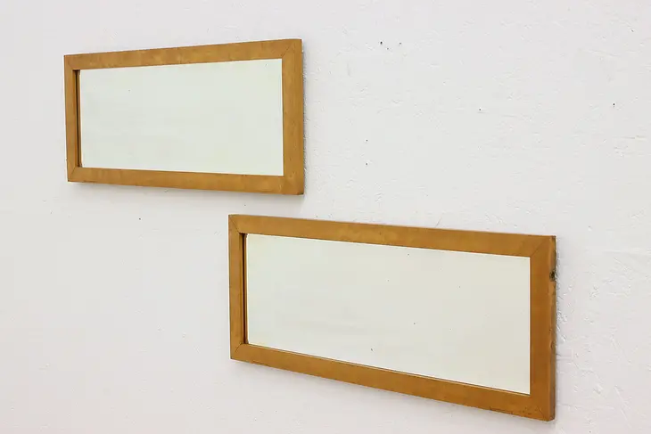 Pair of Antique Birdseye Maple Bedroom or Hall Wall Mirrors #50352