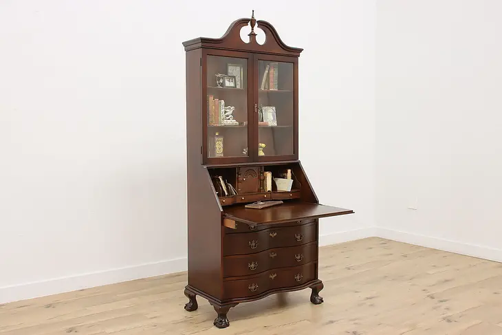 Georgian Vintage Mahogany Drop Front Secretary & Bookcase #50781