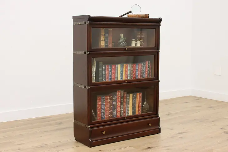 Oak Antique Stacking Lawyer Bookcase Bath Cabinet Globe #50345