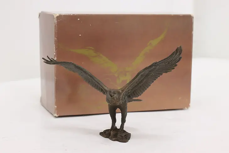 Avon Bronze Bald Eagle Vintage Sculpture, Box, O'Brien #50769