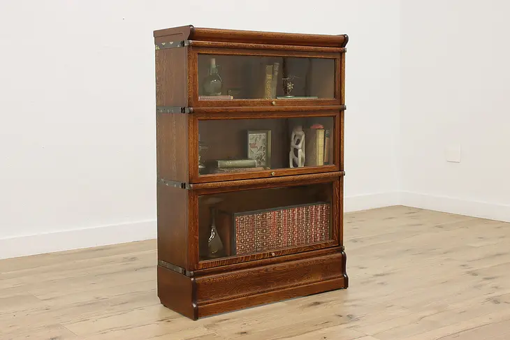 Arts & Crafts Antique Stacking Oak Bookcase Display, Globe #50343