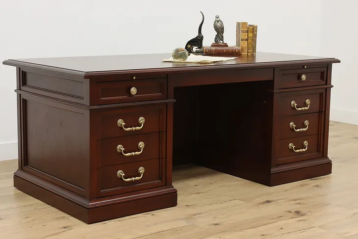 Traditional Vintage Executive Office Library Mahogany Desk #51151