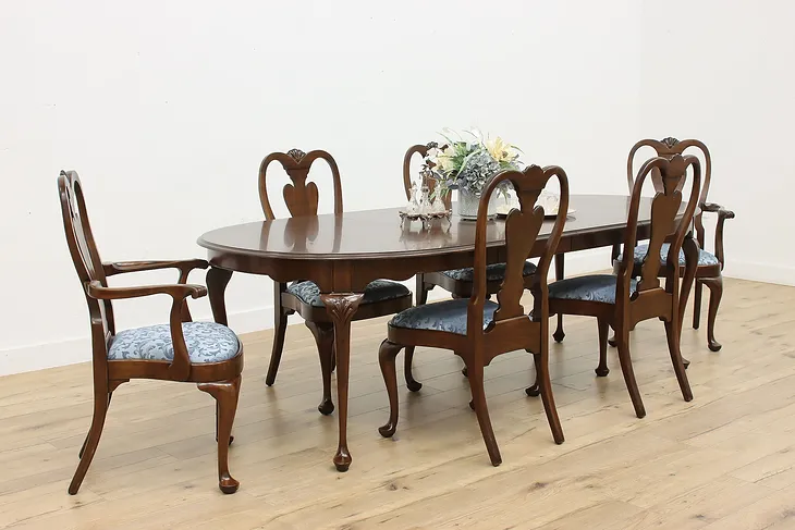 Georgian Design Vintage Cherry Dining Set, Table & 6 Chairs #51175