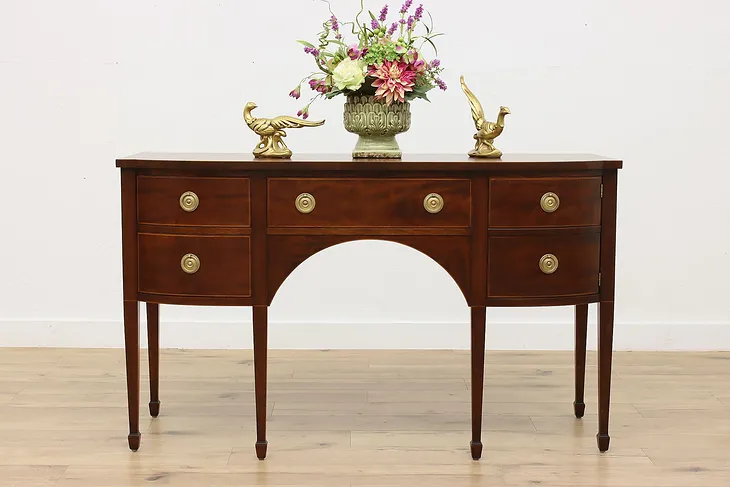 Hepplewhite Design Vintage Mahogany Sideboard Server Buffet #51179