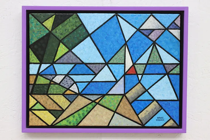 Abstract Kimberly Point Original Acrylic Painting Bodden 17.5" #51442