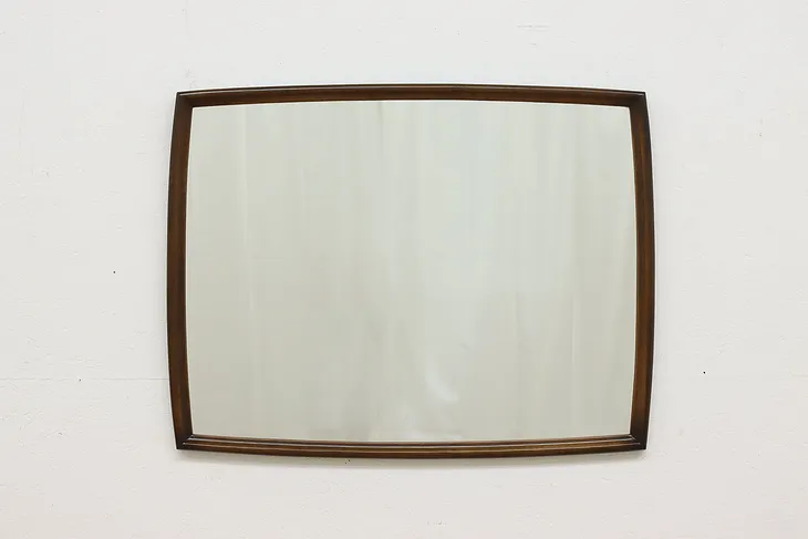 Midcentury Modern Vintage Oak Bedroom or Hall Wall Mirror #51176