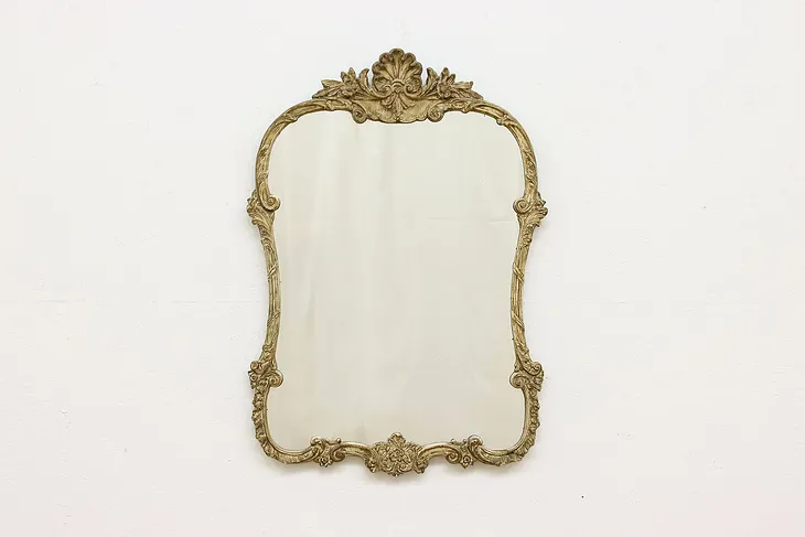 French Design Antique Carved Gold Hall or Boudoir Mirror #51464