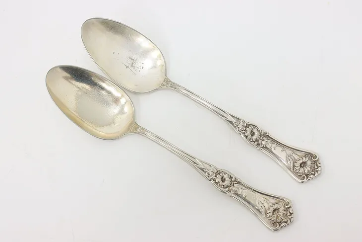 Pair of Antique Orange Blossom Silverplate Serving Spoons #49049