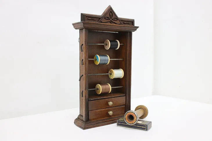 Victorian Eastlake Antique Spool Jewelry or Collector Chest #50519