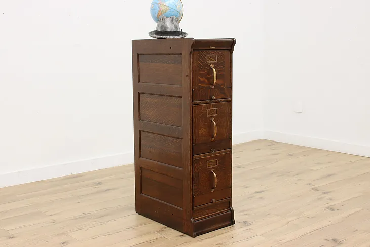 Globe Antique Oak Office or Library File Cabinet #51600