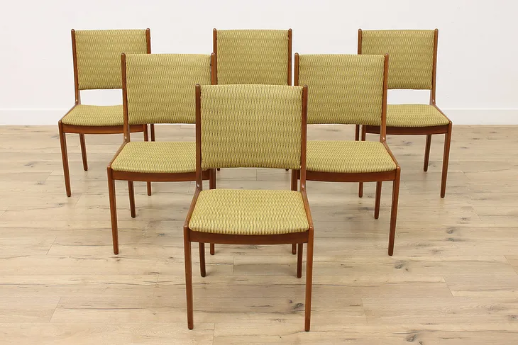 Set of 6 Midcentury Modern Vintage Teak Dining Chairs, Dixie #51693