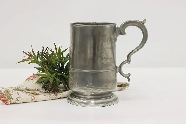 Victorian English Pewter Quart Mug or Tankard, Royal Stamps #50854