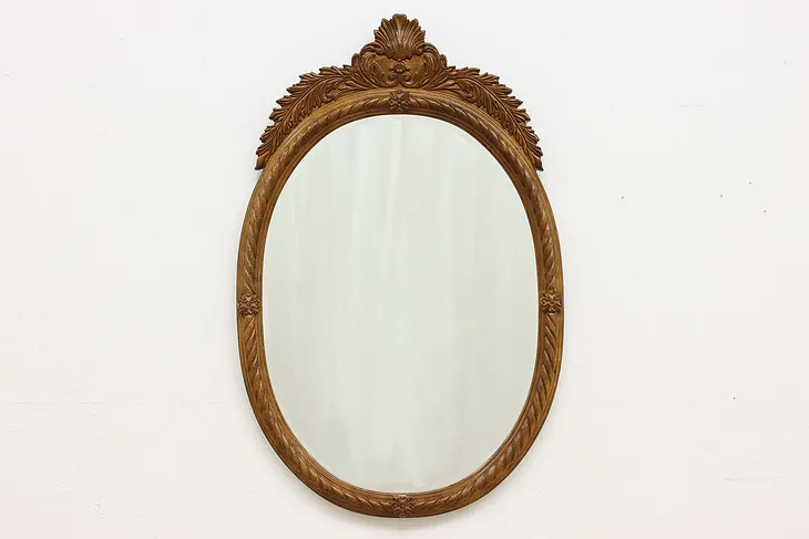 Country French Oval Vintage Mirror, Drexel Heritage #51316