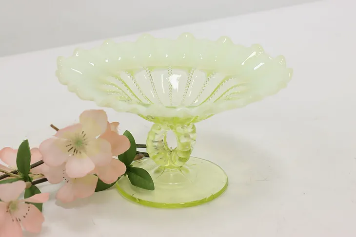 Opalescent Yellow Glass Vintage Sculpture or Key Dish #50411