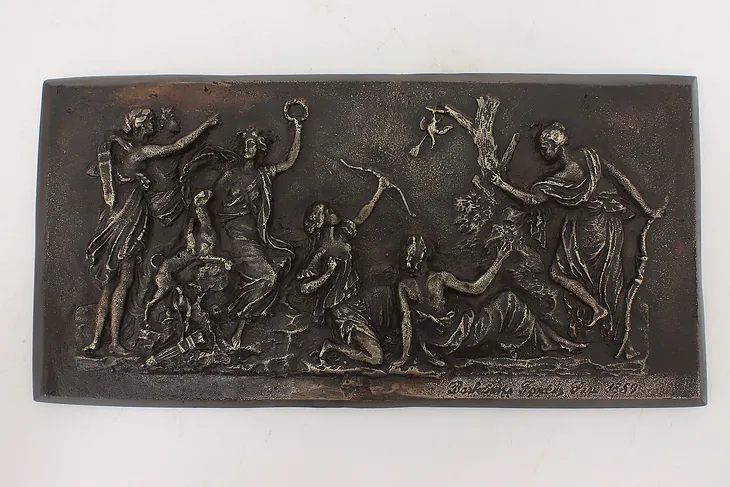 Cast Bronze Vintage Greek Goddess Scene Wall Plaque #51558