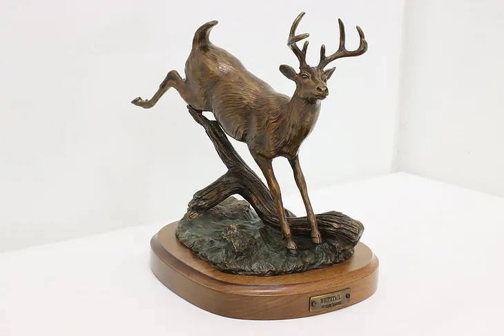 White Tail Deer Bronze Sculpture Vintage Statue, Wagner #51770