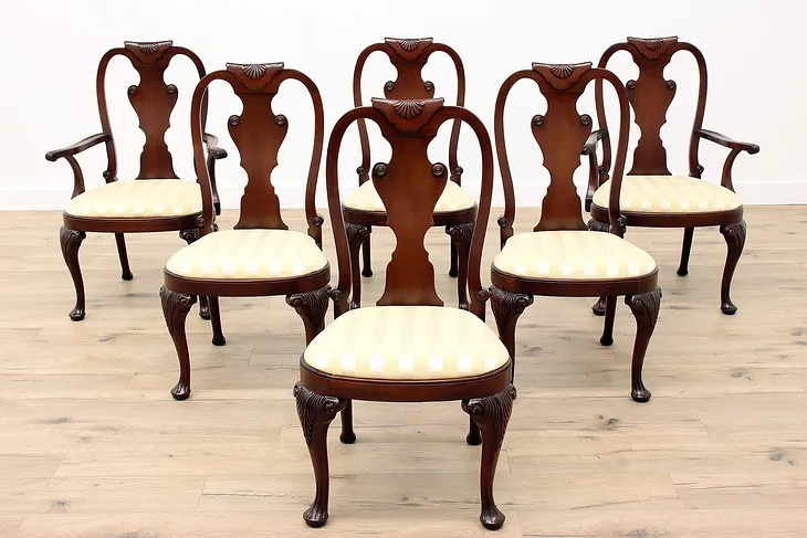 Set of 6 Vintage Mahogany Dining Chairs, Charleston by Baker #51912