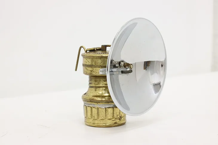 Industrial Salvage Vintage Brass Miner Lamp, Safesport #51719