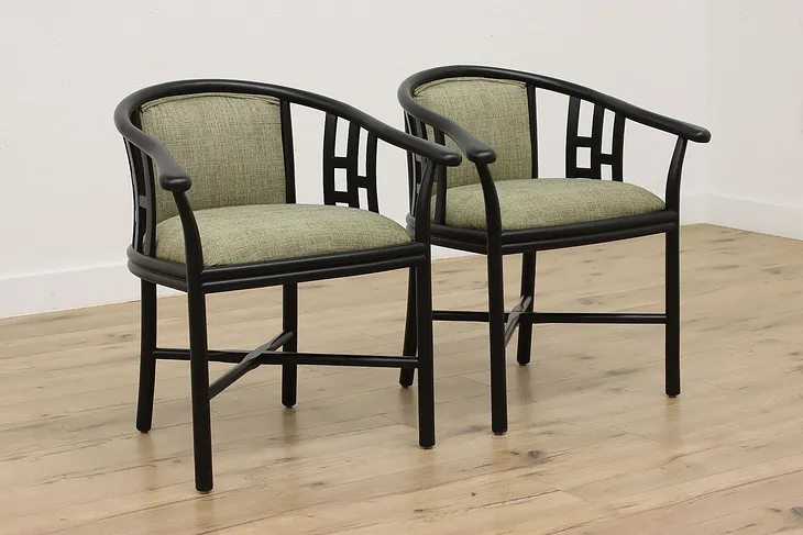 Pair of Italian Vintage Club Chairs New Upholstery, Linea #51111