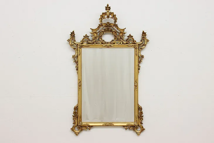 Renaissance Design Vintage Italian Carved Gilt Wall Mirror #51641