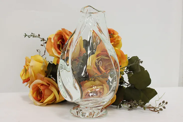 Blown Clear Glass Vintage Flower Vase, Ian #49661